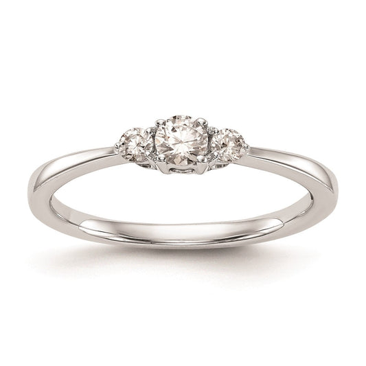 14K White Gold Complete Real Diamond Promise/Engagement Ring