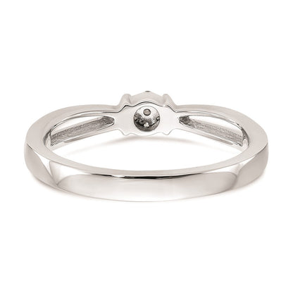 14K White Gold Complete Real Diamond Promise/Engagement Ring