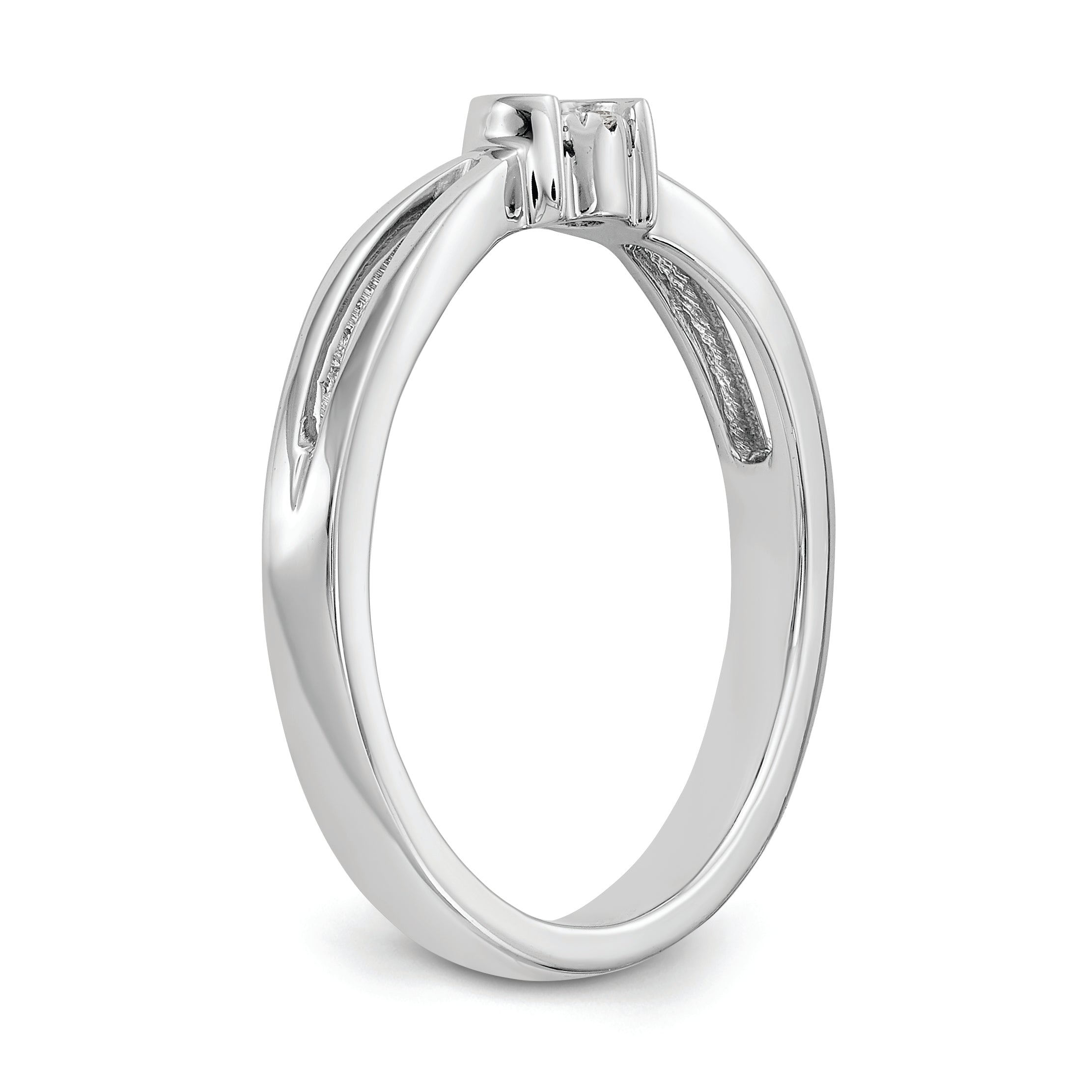 14K White Gold First Promise Cluster .03 Carat Round Diamond Complete Promise/Engagement Ring