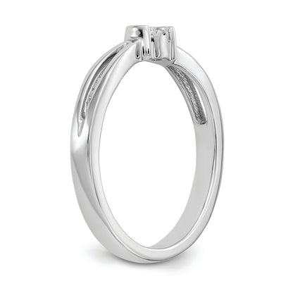 14K White Gold First Promise Cluster .03 Carat Round Diamond Complete Promise/Engagement Ring