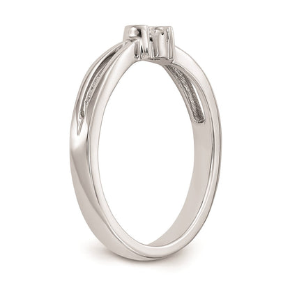 14K White Gold Complete Real Diamond Promise/Engagement Ring