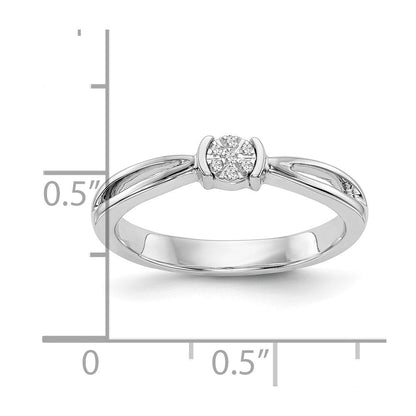 14K White Gold Complete Real Diamond Promise/Engagement Ring
