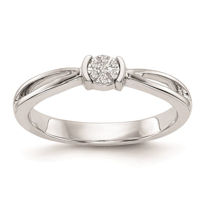 14K White Gold Complete Real Diamond Promise/Engagement Ring