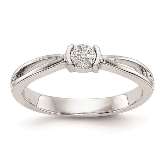 14K White Gold Complete Real Diamond Promise/Engagement Ring