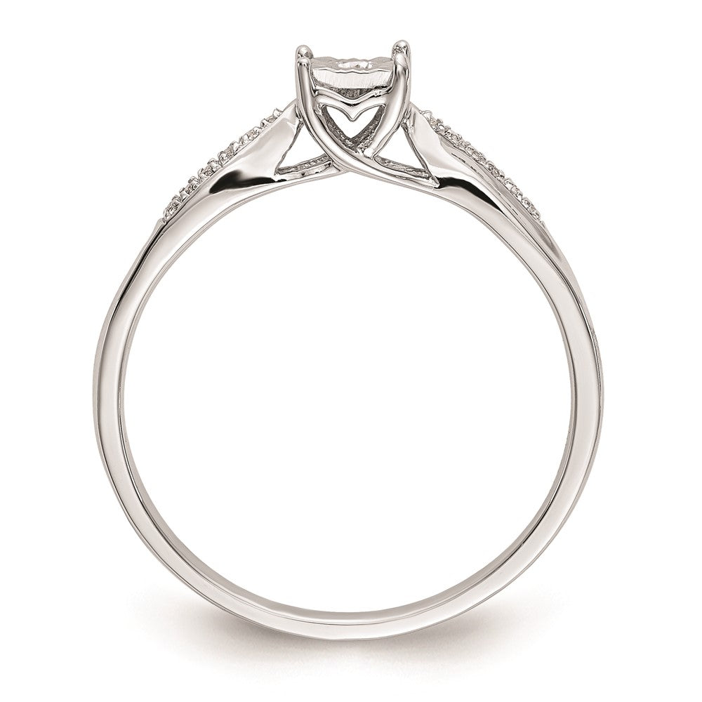 14K White Gold Complete Real Diamond Engagement Ring
