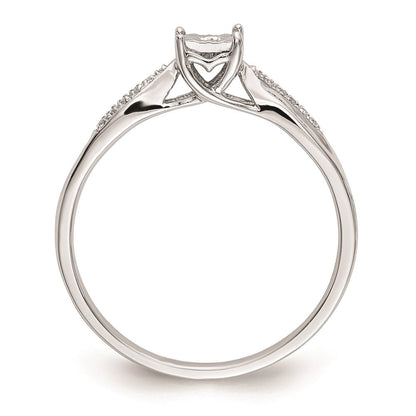 14K White Gold Complete Real Diamond Engagement Ring