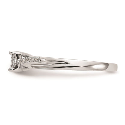 14K White Gold Complete Real Diamond Engagement Ring