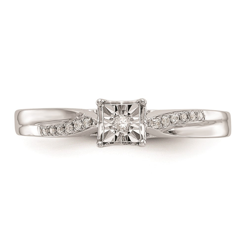 14K White Gold Complete Real Diamond Engagement Ring