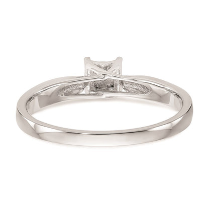 14K White Gold Complete Real Diamond Engagement Ring