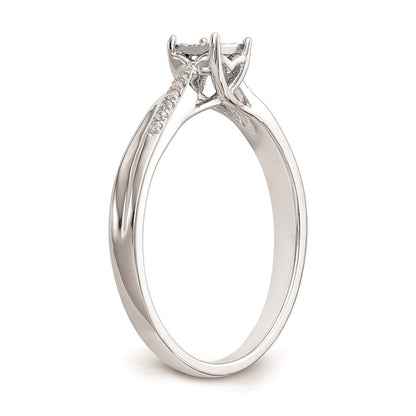 14K White Gold Complete Real Diamond Engagement Ring