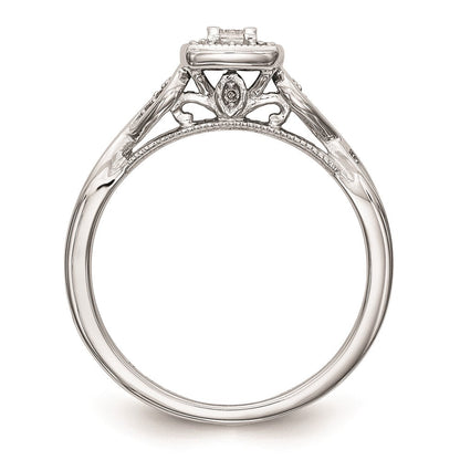 14K White Gold Complete Real Diamond Promise/Engagement Ring