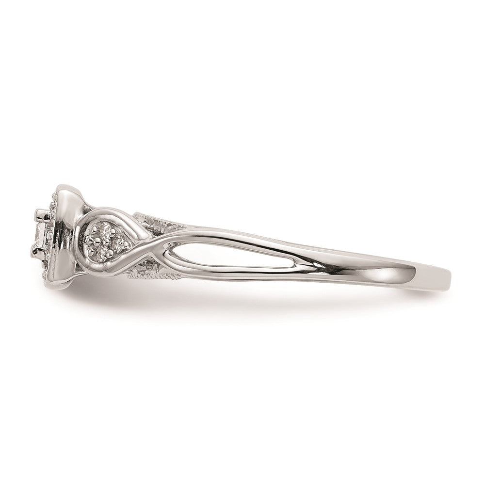 14K White Gold Complete Real Diamond Promise/Engagement Ring