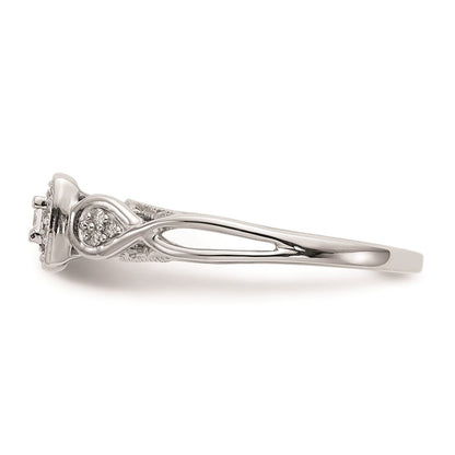 14K White Gold Complete Real Diamond Promise/Engagement Ring