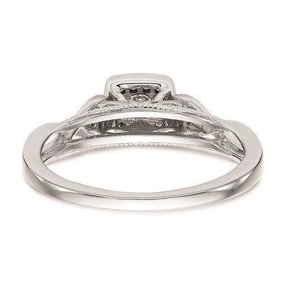 14K White Gold Complete Real Diamond Promise/Engagement Ring