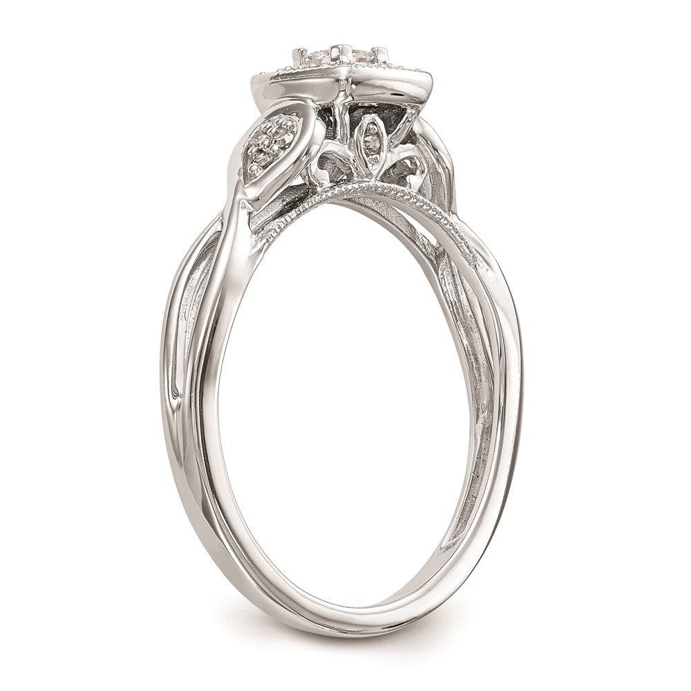 14K White Gold Complete Real Diamond Promise/Engagement Ring