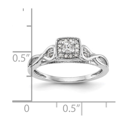 14K White Gold Complete Real Diamond Promise/Engagement Ring