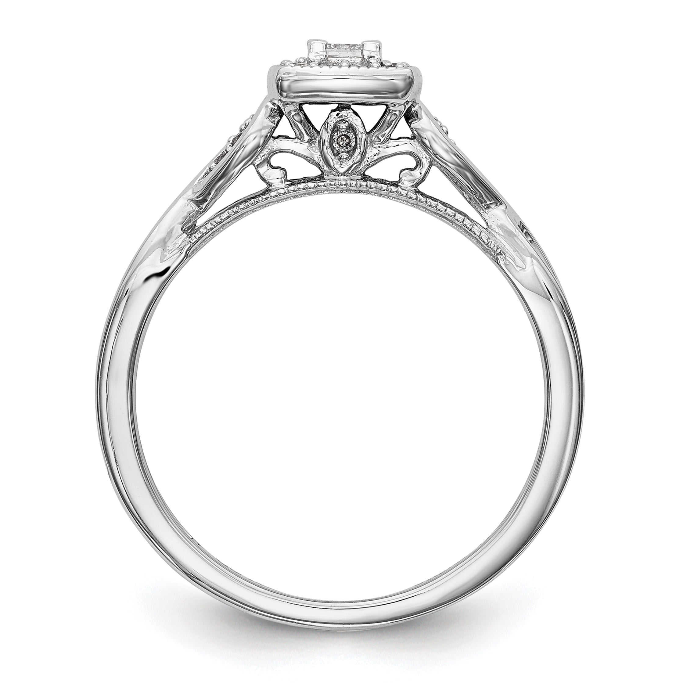 14k White Gold 1/5 Ct. Lab Grown Diamond VS/SI+ G+ Petite Engagement Ring