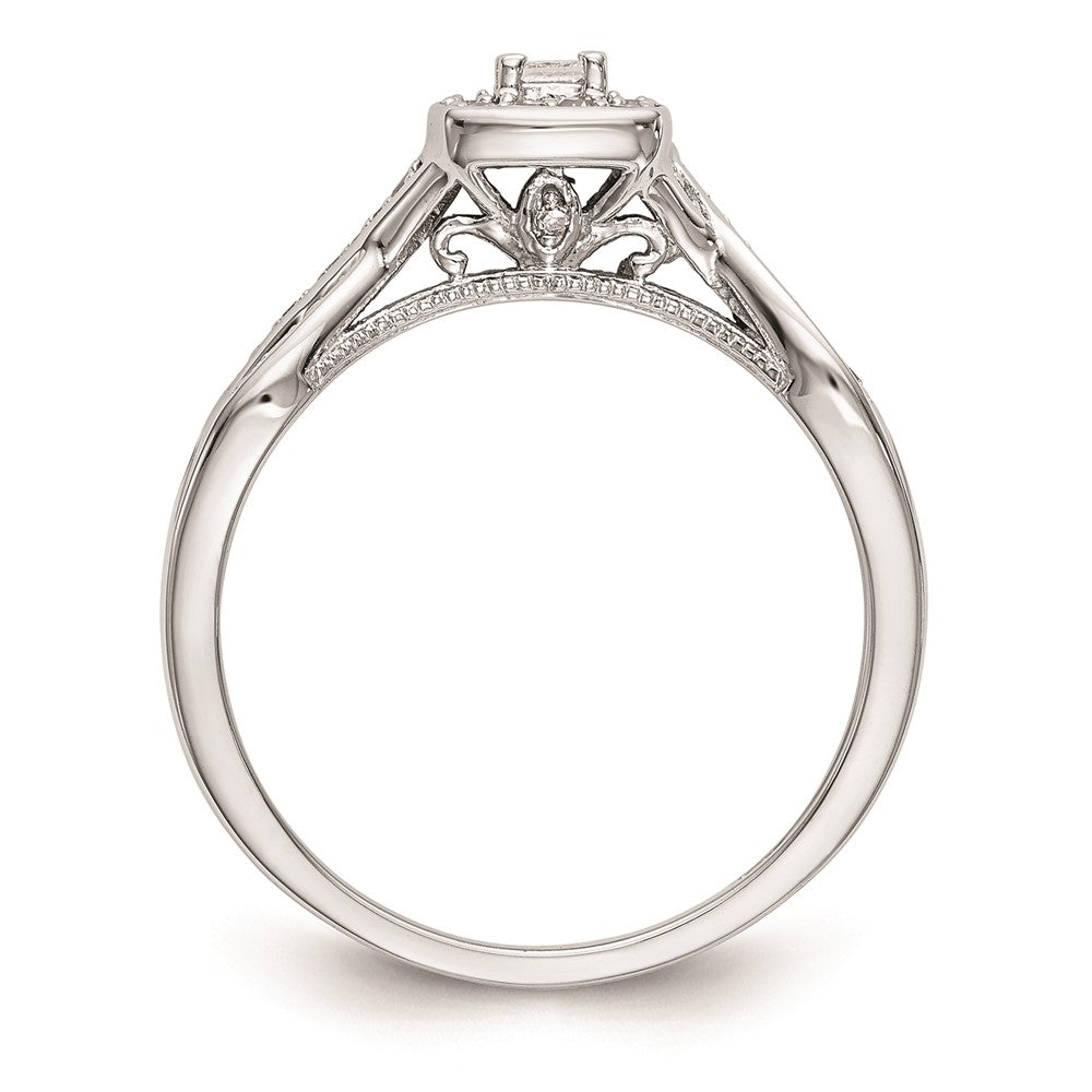 14K White Gold Complete Real Diamond Promise/Engagement Ring