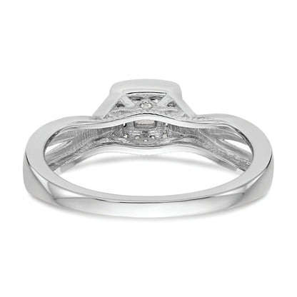 14K White Gold First Promise Criss Cross 1/3 Carat Round Diamond Complete Promise/Engagement Ring