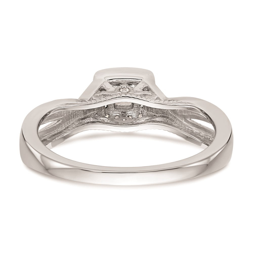 14K White Gold Complete Real Diamond Promise/Engagement Ring