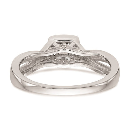 14K White Gold Complete Real Diamond Promise/Engagement Ring