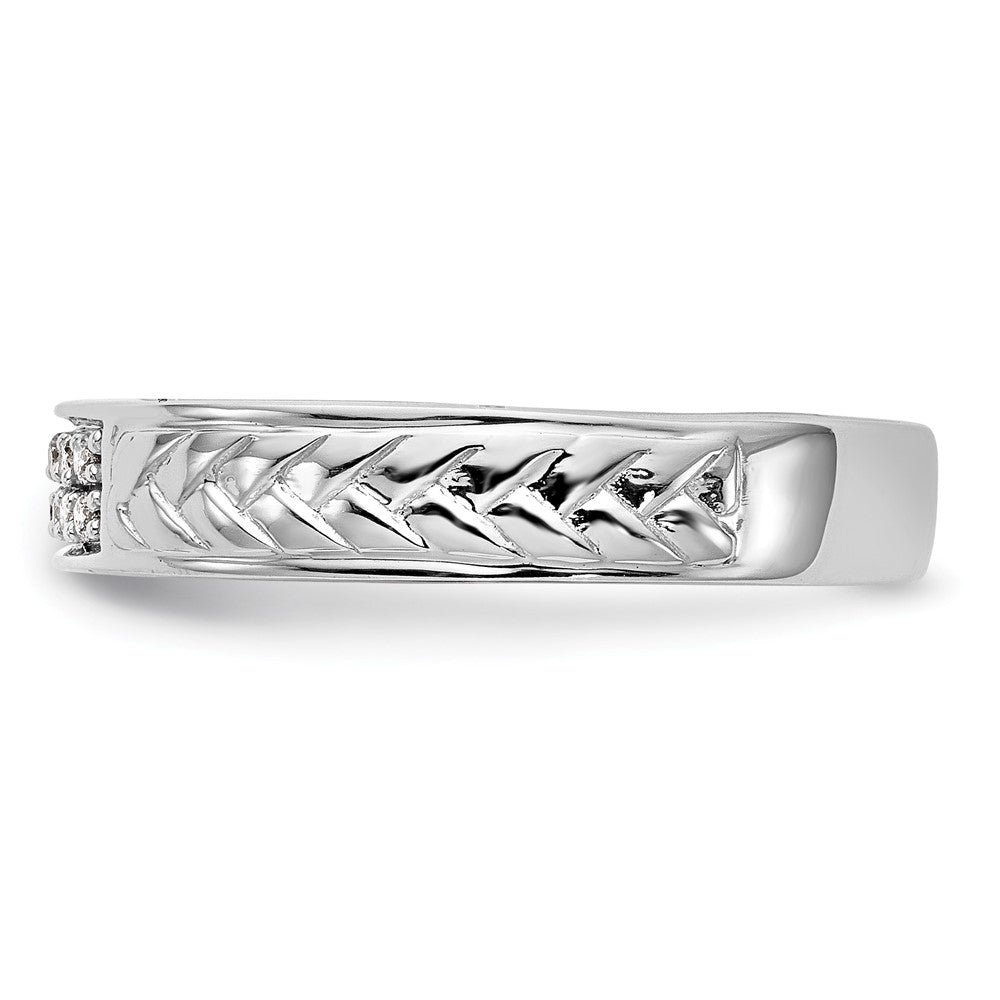 10K White Gold 1/10 Carat Diamond Trio Ladies Complete Wedding Band