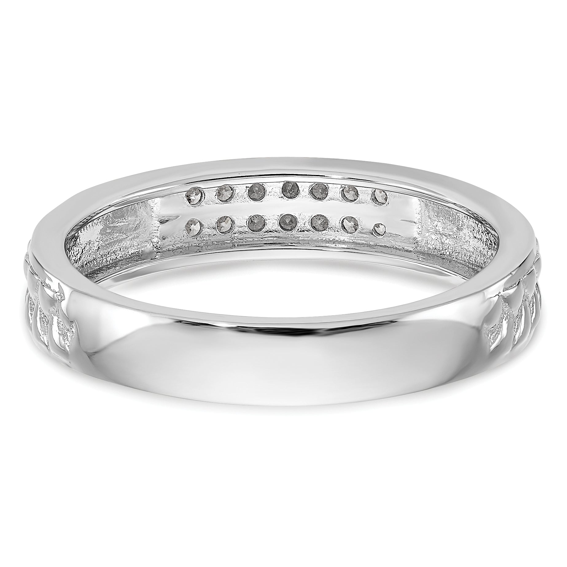 14K White Gold Lab Grown VS/SI+ G+ Diamond Trio Ladies Wedding Band Ring