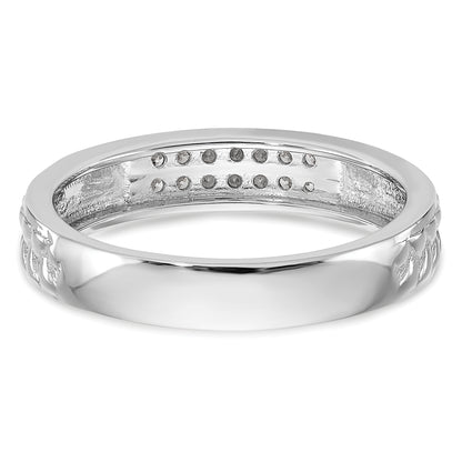 14K White Gold Lab Grown VS/SI+ G+ Diamond Trio Ladies Wedding Band Ring