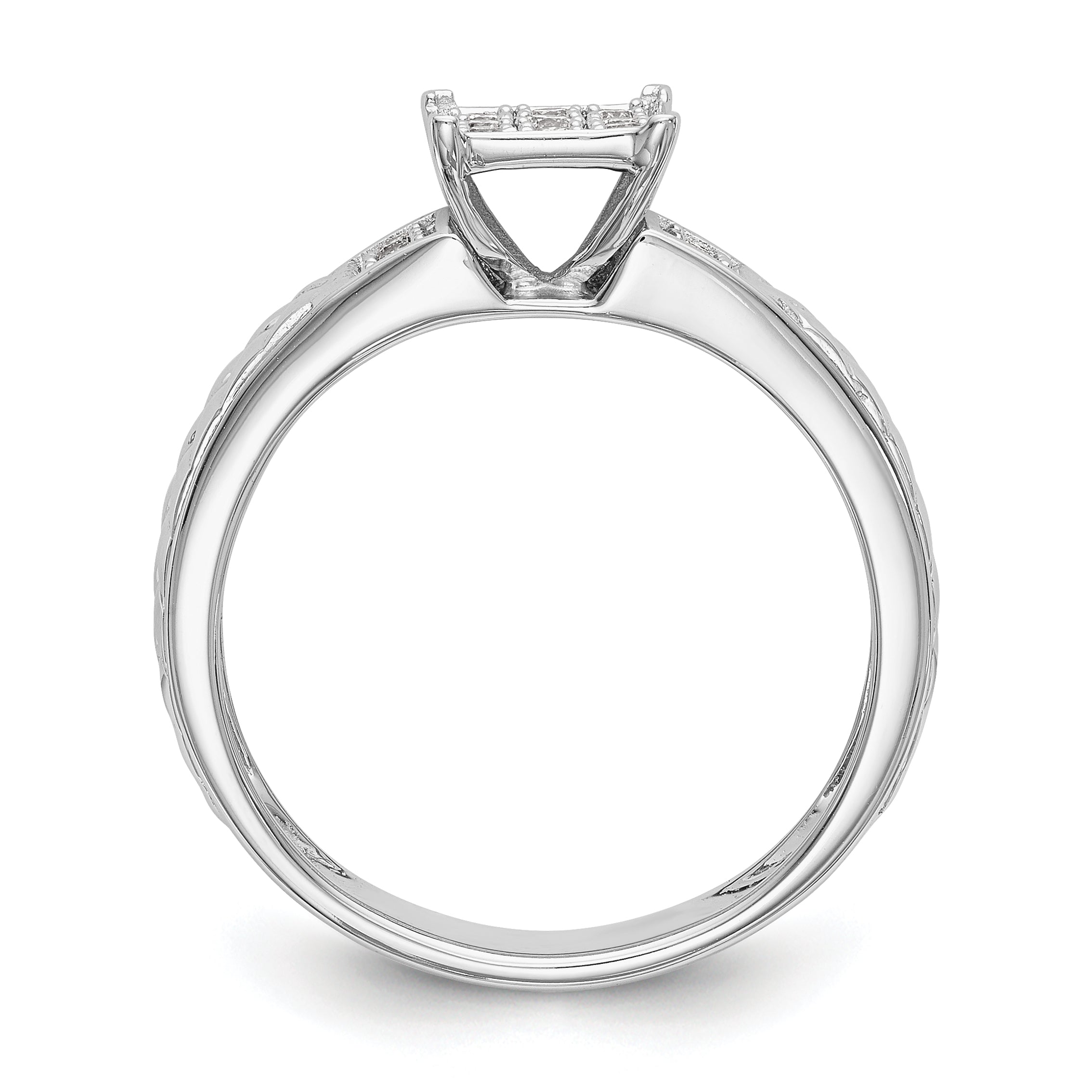 14K White Gold Lab Grown VS/SI+ G+ Diamond Trio Cluster Engagement Ring