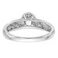 14K White Gold Lab Grown VS/SI+ G+ Diamond Comp Trio Cluster Engagement Ring