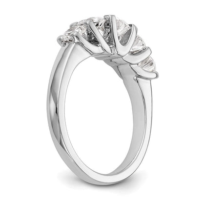14K White Gold 5-Stone Real Diamond Band