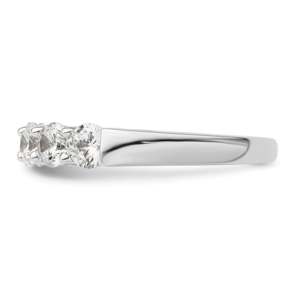 14K White Gold 5 Stone Shared Prong 1.5 Carat Round Complete Diamond Band