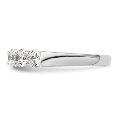 14K White Gold 5 Stone Shared Prong 1.5 Carat Round Complete Diamond Band