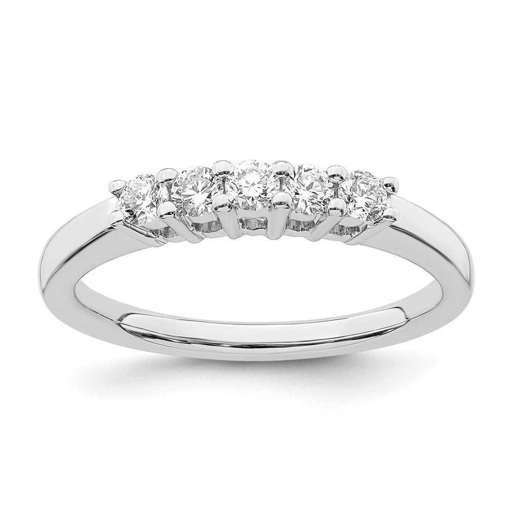 14K White Gold True Origin 1/3 Carat Lab Grown Diamond Vs/Si D E F 5 Stone Ring