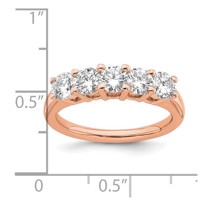 1.50ct. CZ Solid Real 14kr 5-Stone Wedding Band Ring