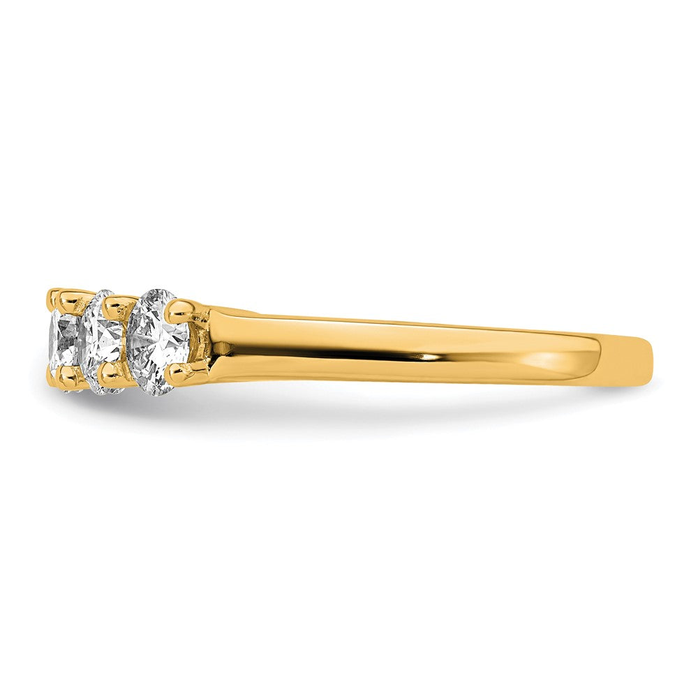 1.50ct. CZ Solid Real 14K Yellow Gold 5-Stone Wedding Band Ring