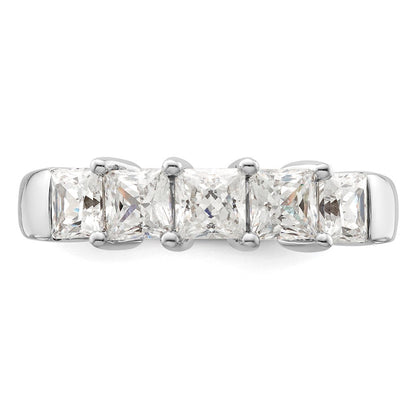 14K White Gold 5-Stone Real Diamond Band