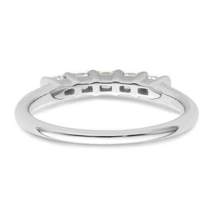 0.33ct. CZ Solid Real 14K White Gold 5-Stone Wedding Band Ring