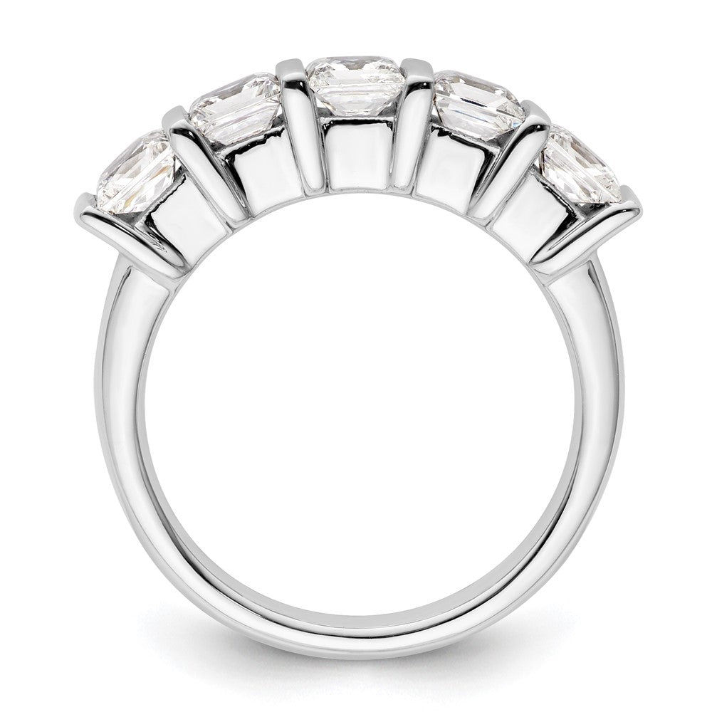 14K White Gold 5-Stone Real Diamond Band