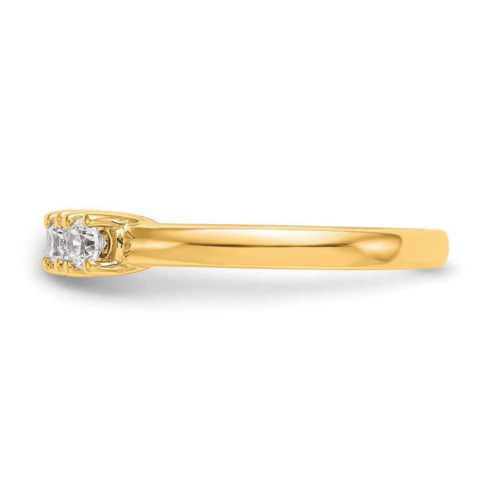 1.10ct. CZ Solid Real 14K Yellow Gold 5-Stone Wedding Band Ring