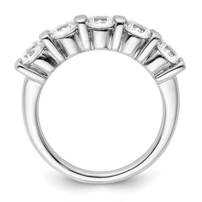 14K White Gold 5-Stone Real Diamond Band