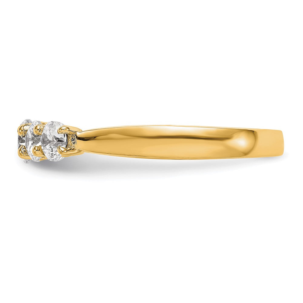 1.00ct. CZ Solid Real 14K Yellow Gold 5-Stone Wedding Band Ring