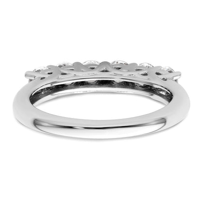 1.00ct. CZ Solid Real 14K White Gold 6-Stone Wedding Band Ring