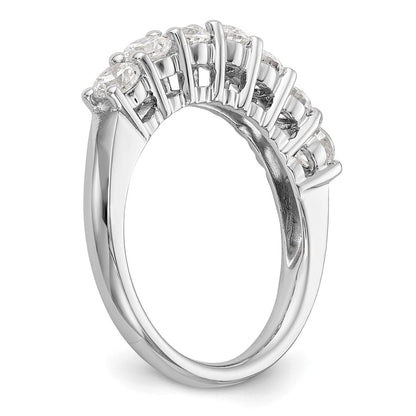 1.20ct. CZ Solid Real 14K White Gold 7-Stone Wedding Band Ring