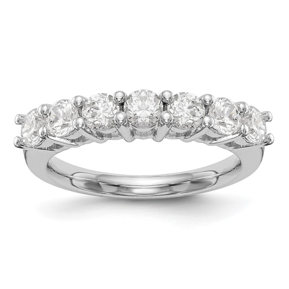 1.20ct. CZ Solid Real 14K White Gold 7-Stone Wedding Band Ring
