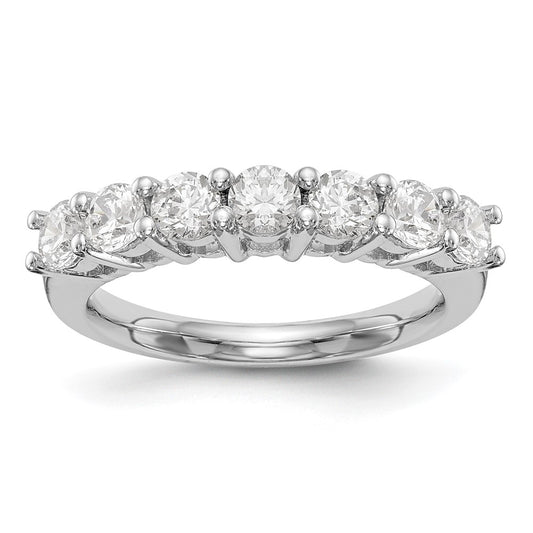 1.20ct. CZ Solid Real 14K White Gold 7-Stone Wedding Band Ring