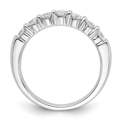 14k White Gold 1 Ct. Lab Grown Diamond VS/SI+ G+ Seven Stone Fashion Band Ring