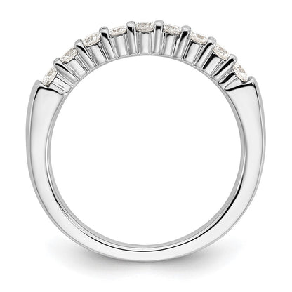 0.45ct. CZ Solid Real 14K White Gold 9-Stone Wedding Band Ring