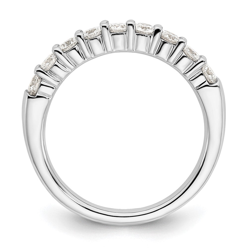 14k White Gold 3/4 Ct. Lab Grown Diamond VS/SI+ G+ Nine Stone Complete Fashion band