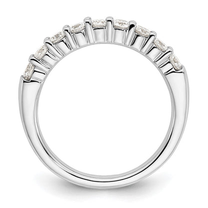 14k White Gold 3/4 Ct. Lab Grown Diamond VS/SI+ G+ Nine Stone Complete Fashion band